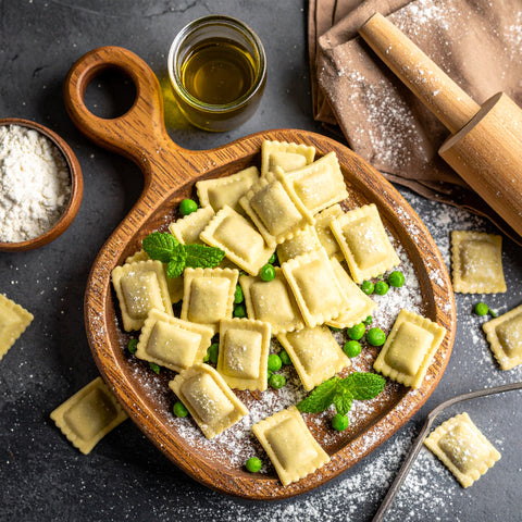 Vegan Green Pea & Mint Ravioli