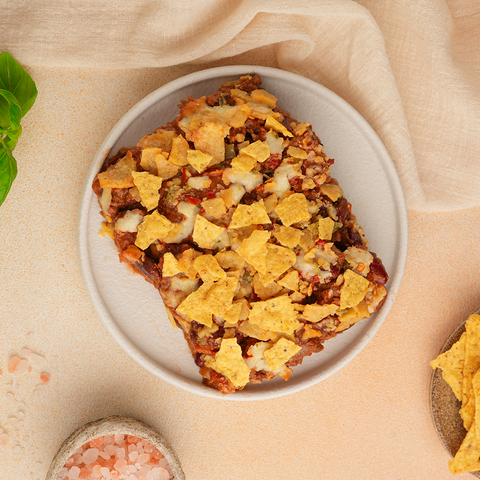 Vegan 5 Bean Chili Topped with a Tortilla and Jalapeno Crust 425g