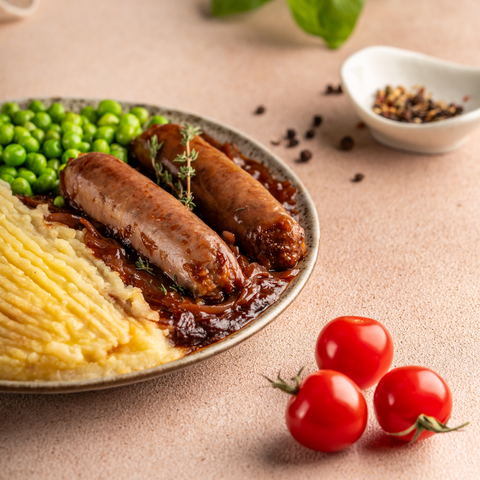 Beef Sausage With Mash And Onion Gravy