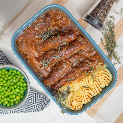 Beef Sausage with Mash and Onion Gravy 1Kg