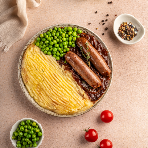 Beef Sausage With Mash And Onion Gravy