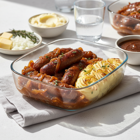 Beef Sausage with Mash and Onion Gravy 1Kg