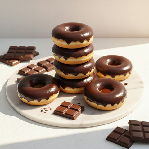 Premium Chocolate Glaze Donuts 6 Pack