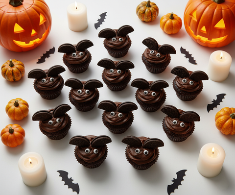 Chocolate Oreo Bat Boo Cupcake